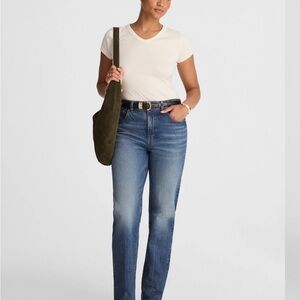 Madewell The Petite Curvy Longline Straight Jean in Greendale Wash